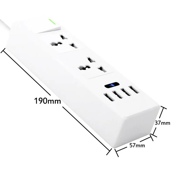USB силовая лента, Штепсель для ЕС, Великобритании, США, 2 розетки переменного тока, 4 порта usb, быстрая зарядка, 1,8 м, удлинитель с переключателем, Электронная розетка