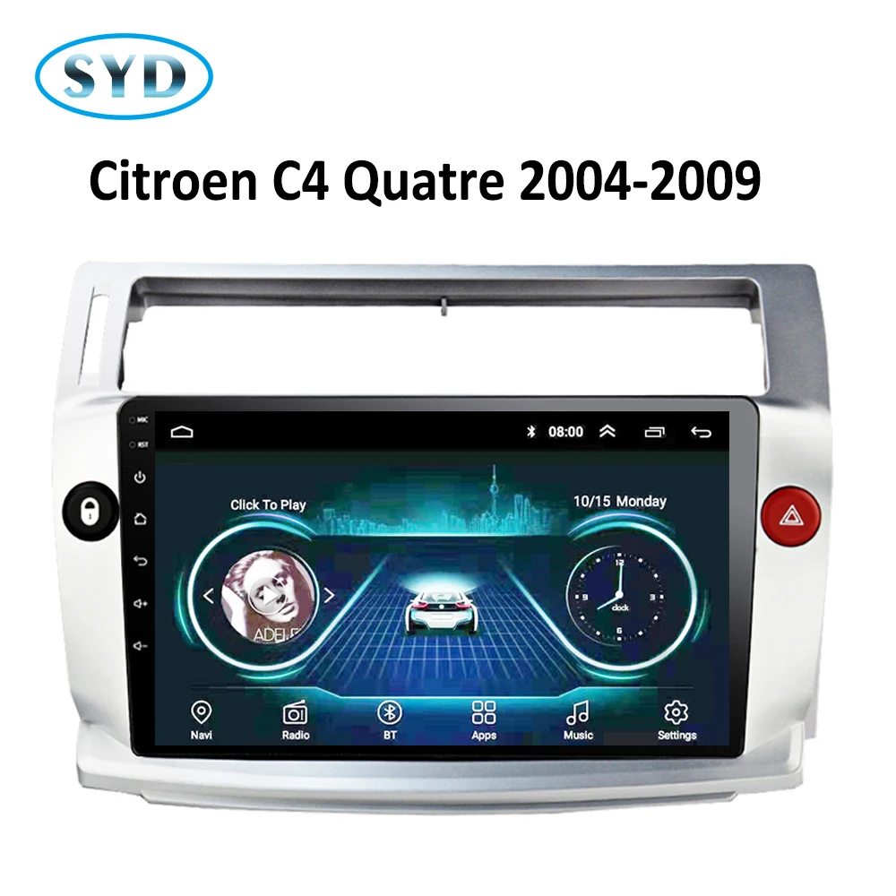 

Car Radio for Citroen C4 C-Triomphe C-Quatre 2004 2005-2008 2009 Android 8.1 9" DVD player Multimedia System GPS Navi SWC FM TV
