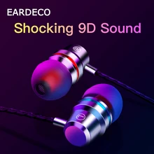 Проводные наушники-вкладыши EARDECO для телефона, наушники с микрофоном, басовые гарнитуры для мобильных телефонов, металлические наушники для Iphone, Xiaomi