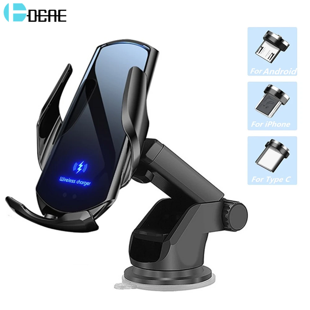 Automatic Mount 15w Car Wireless Charger For Iphone 14 13 12 11 Xr X 8