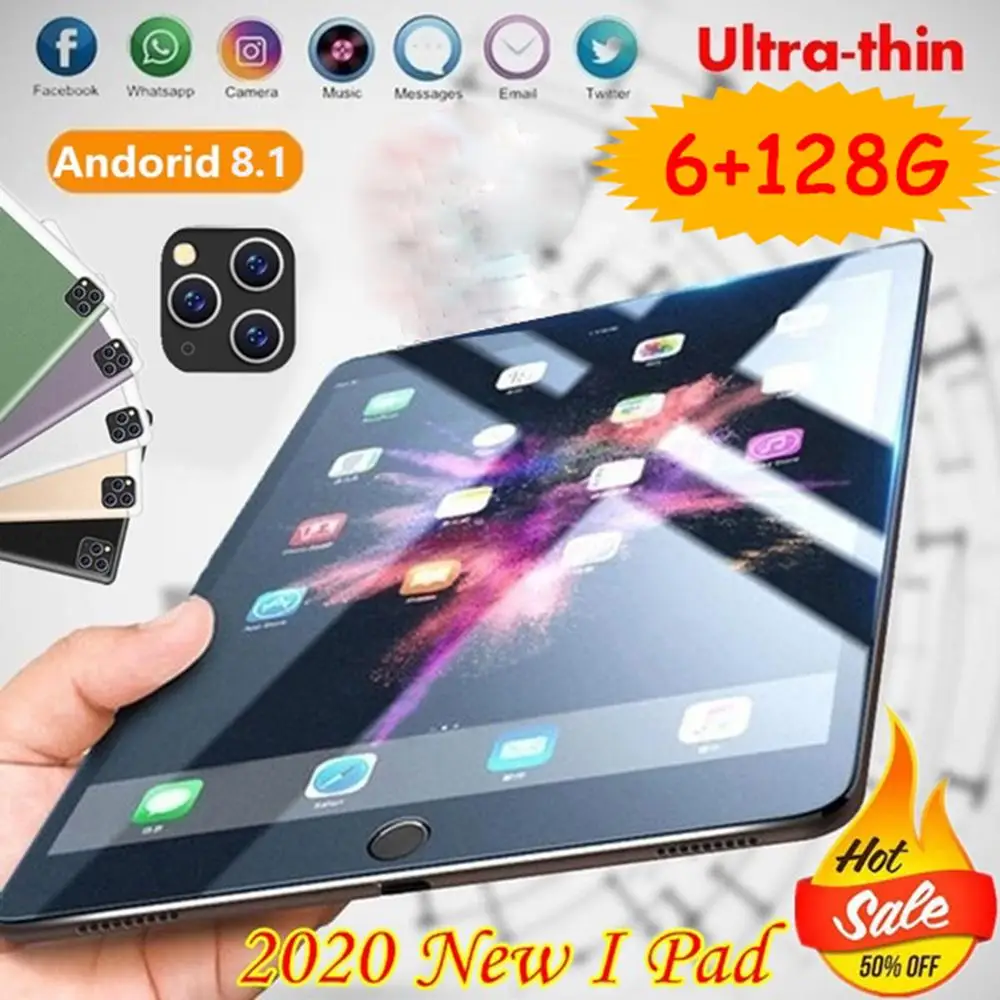 Gran oferta de 10 pulgadas diez Core 6G + 128G Android 9,0 tabletas WiFi Dual SIM Cámara Dual 8.0MP IPS Bluetooth 4G WiFi tabletas