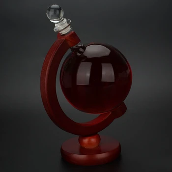 

Globe Whiskey Decanter Wine Aerator Glass Wine Bottle With Holder Rack Alcohol Vodka Liquor Dispenser Pourer Barware 500Ml