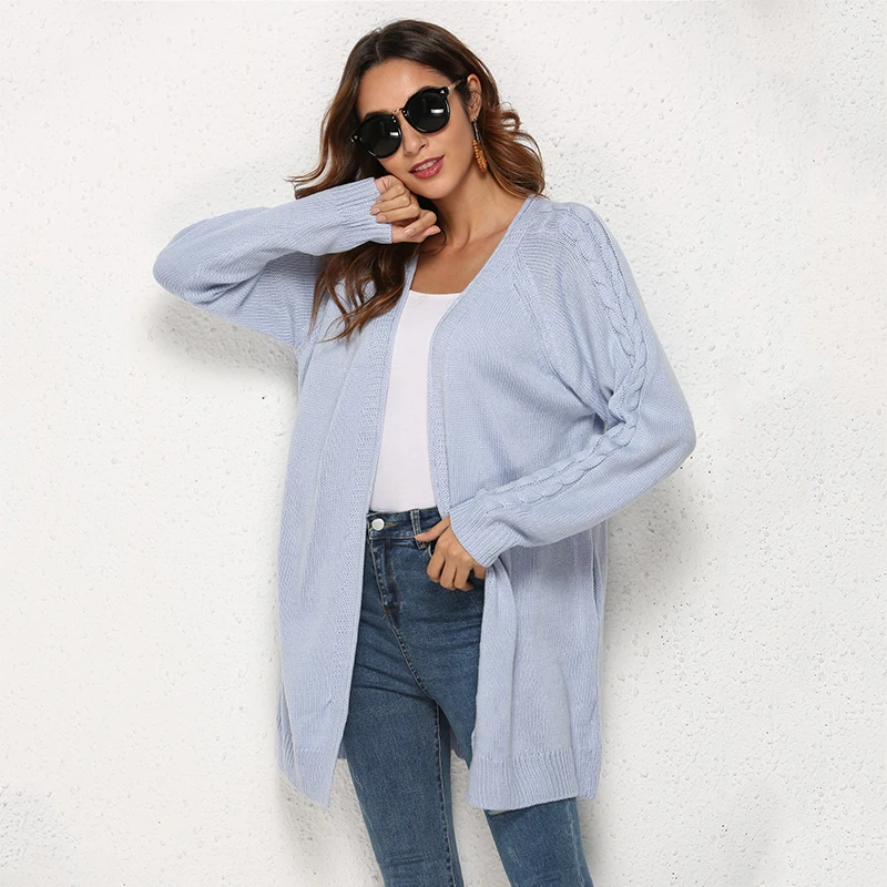 

Knit Cardigan Women Korean Oversized Sweater Coat Autumn Winter Casual Loose Long Cardigans Long Sleeve Solid Color Kardigan