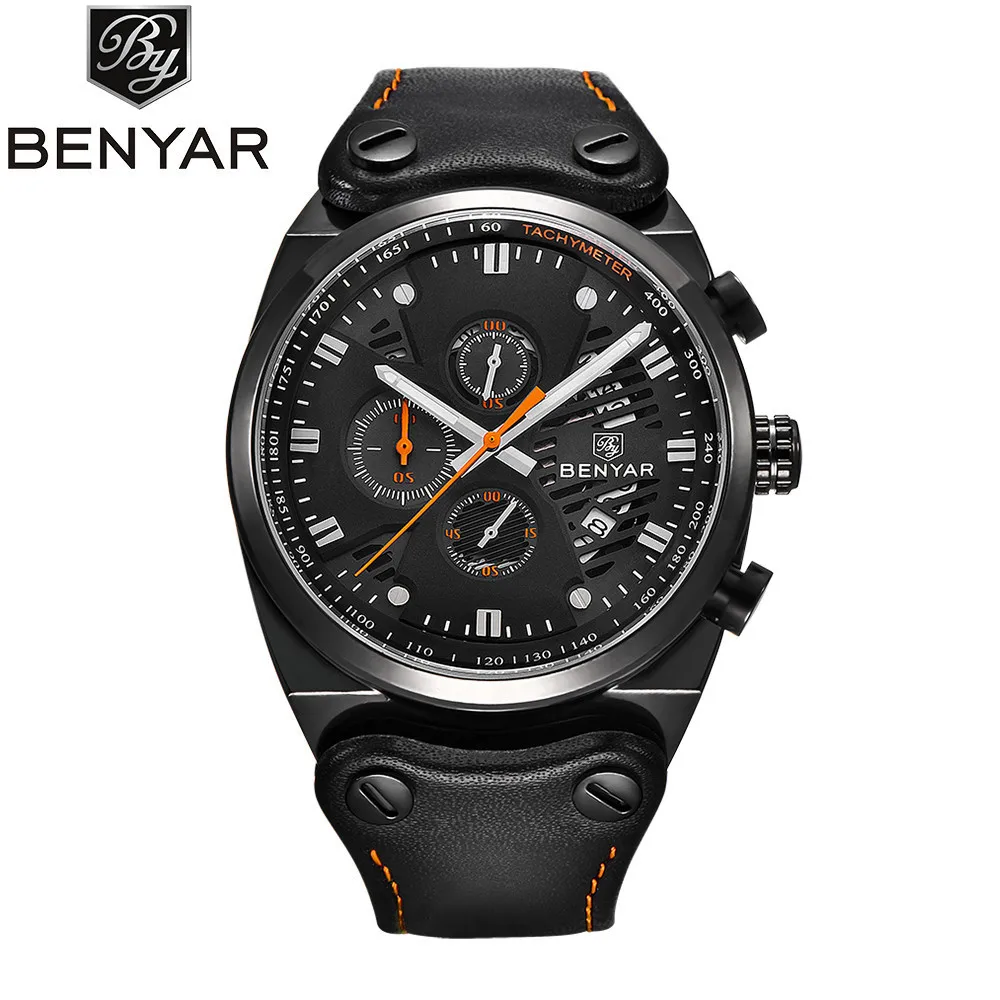 

Jacobin Table Quartz Watch MEN'S Table Genuine Leather Multi-functional Waterproof Casual Sports Watch Watch5110