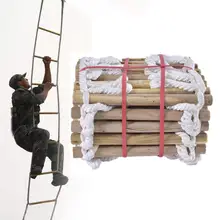 Деревянная веревка с изображением пожарной лестницы побега, скалолазание, канатная лестница для наружного дома, для занятий спортом, спасательный круг, нейлон с 2 Крючки ПВХ