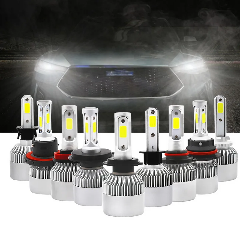 

2PCs S2 8000ML Bright COB LED H4 Led H7 Led Car Headlight Bulbs H11 H13 H1 9005 9006 9007 Conversion Kit 6500K Beam 12V Light