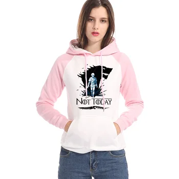 

Women's Game of Thrones Not Today Stark Hoodie Sweatshirts Women Harajuku Hooded Sportwear Pullover Black