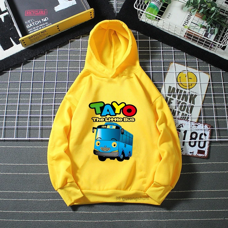 New Boys Hoodies Funny Tayo And Little Friends Cartoon Print Children's Winter LongSleeve Sweatshirt Boys Birthday clothing tops kid in sweatshirt vine