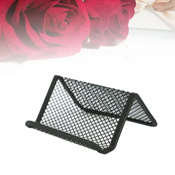 

Pack of 2 Creative Modern Mesh Portable Black Business Card Holder Desk Storage Rack School Office Supplies Display Stand