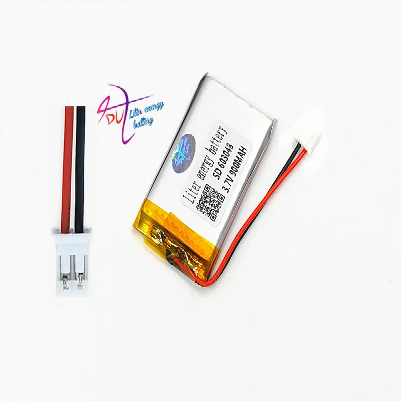 JST PH 2 0 мм 2pin 3 7 в 900 мАч LiPo литиевая полимерная аккумуляторная батарея connector 603048 для