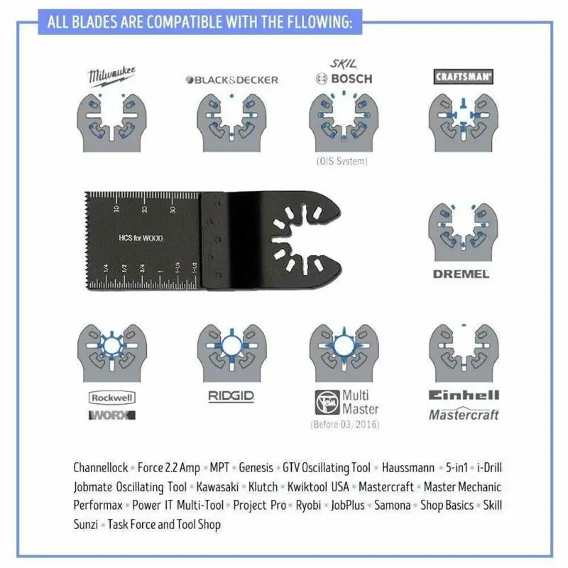 50 шт. мульти Осциллирующие пилы Диски DIY резчик углеродистой стали набор инструментов