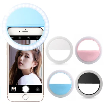 

LED Selfie Ring Light For Photo Camera Lighting Selfie Enhancing Fill Light Ring Flash Lens Beauty Fill Light Lamp Portable Clip