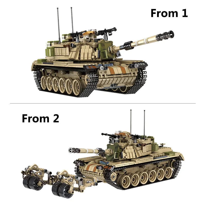 1753 шт. Военная мировая война Израиль M60 Magach главный боевой танк 2в1 ww2 армия силы строительные блоки кирпичи игрушка