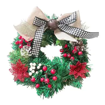 

Christmas Navidad Natal Wedding Decoration Wreath Home Decor Floral Hoop Christmas Decor For Home Hanging Artificial Flower