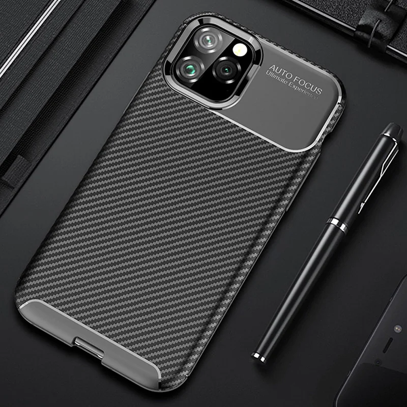 

For iPhone 11 Case Soft Silicone Back Cover Carbon Fiber Protective Case for iPhone 11 Pro Max 2019 Case Shockproof Bumper