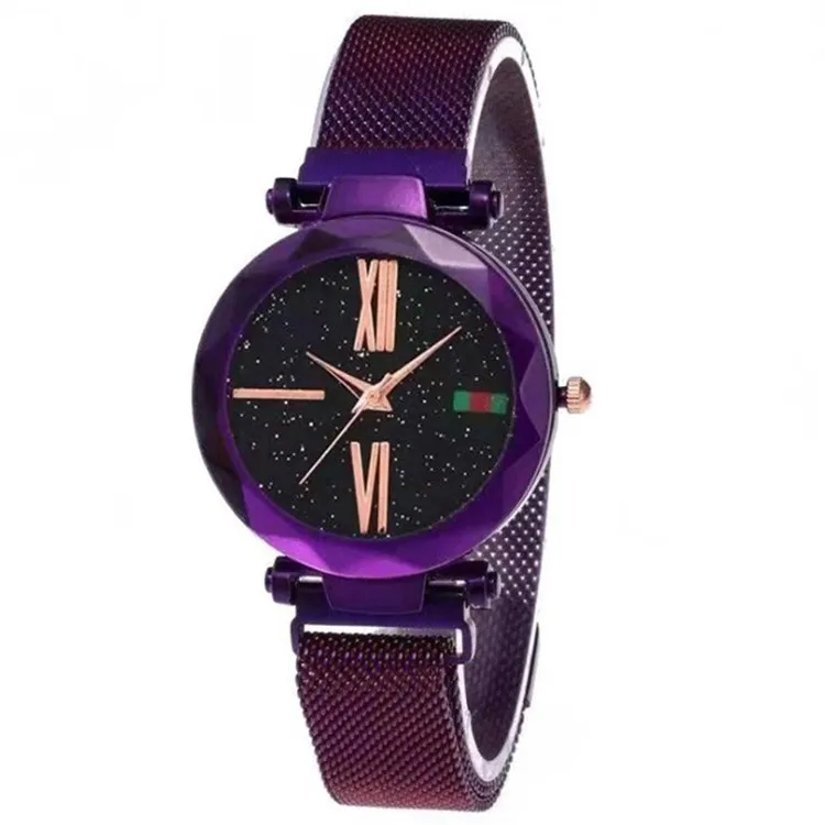 

New Style Magnet Lazy Steel Net Belt Star Surface Roman Characters Quartz Ladies' Watch Douyin Celebrity Style 19 Hot Sales-