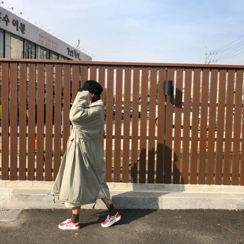 Осень и зима Южная Корея Dongdaemun женское платье длинное плотное хлопковое Стеганое пальто для женщин