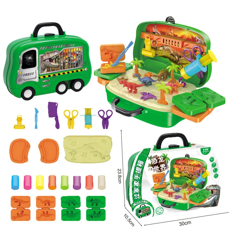 Игровой дом динозавр грязи чемоданы игрушки мальчик девочка раннее образование Diy фрукты и овощи грязи Игрушка Головоломка коробка подарок горячий стиль