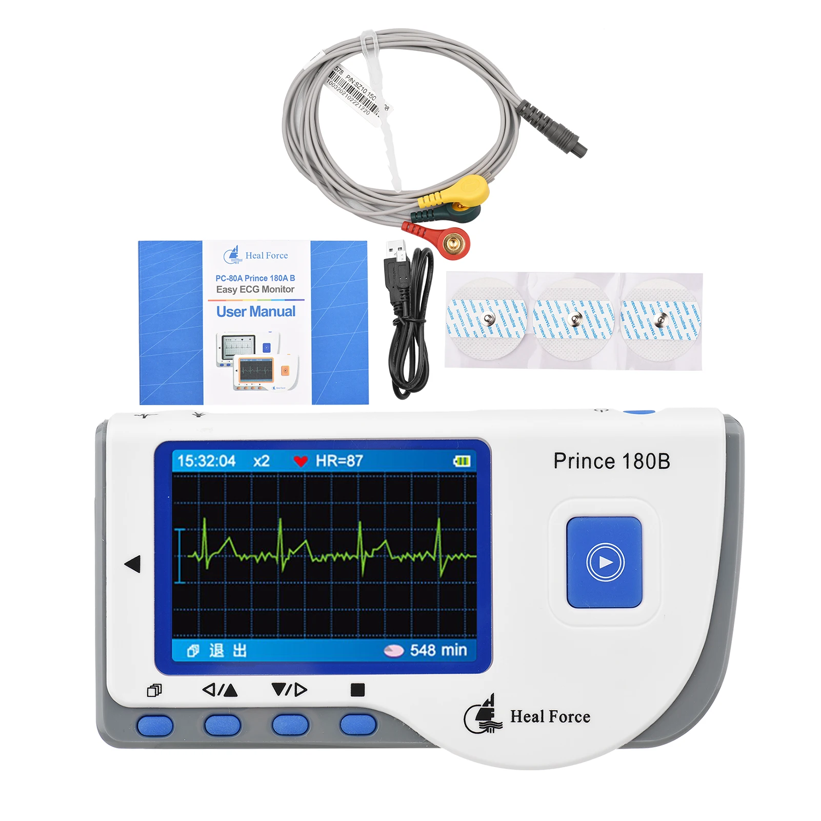 Heal Force PC-180B1 Portable ECG Monitor Handheld LCD Heart Rate Tracker Home EKG Monitoring Device data recording | Красота и