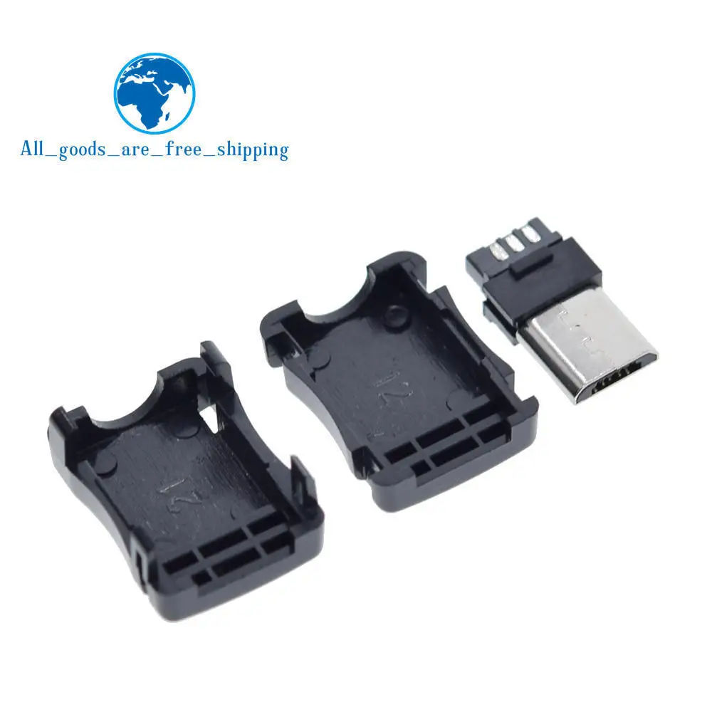 TZT Высокое качество 10 шт. Micro USB Мужской Разъем Micro USB Jack 2,0 5PIN розетка с пластиковой крышкой для видов DIY