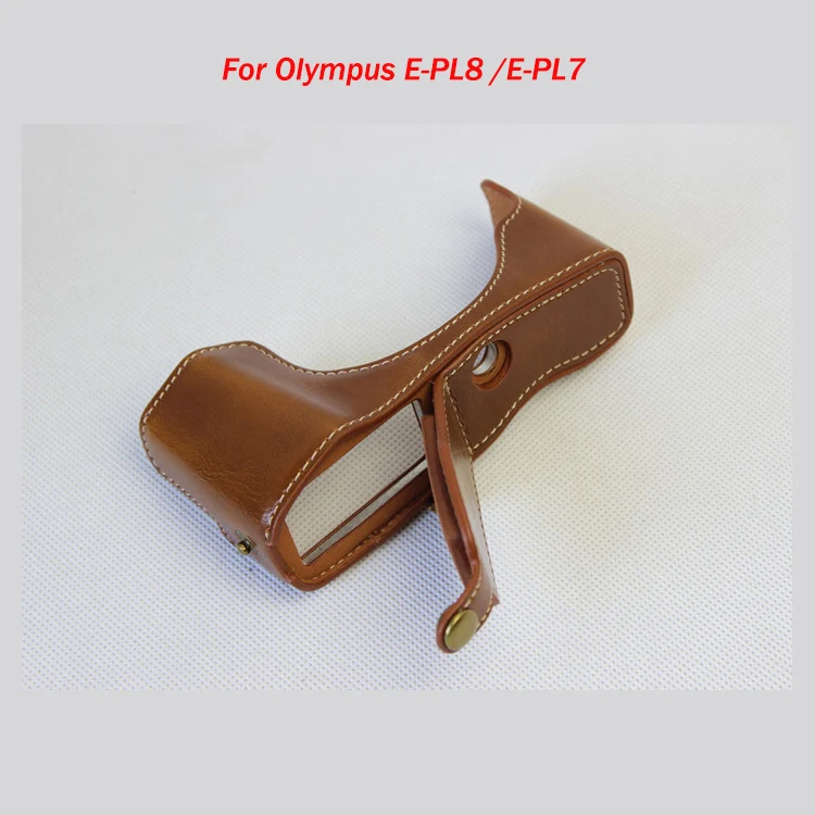 Pu レザーケースカバーカメラオリンパスペン E-PL7 E-PL8 E-PL9