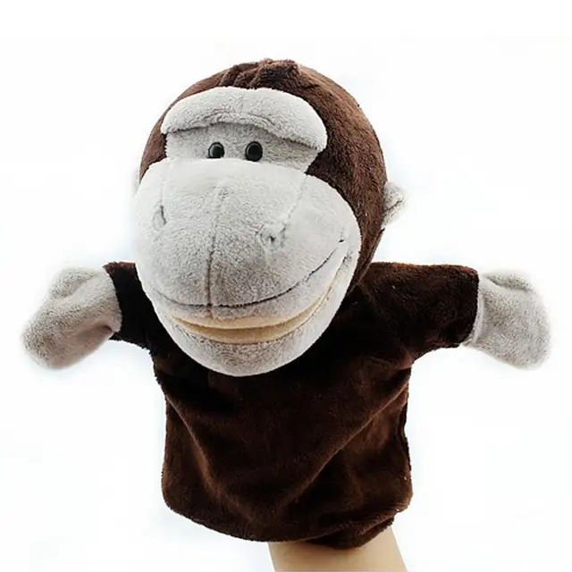 Cartoon Animals Monkey Dog Lion Stuffed Plush Hand Puppet Telling Story Xmas Kid Children Gift Performance props 3