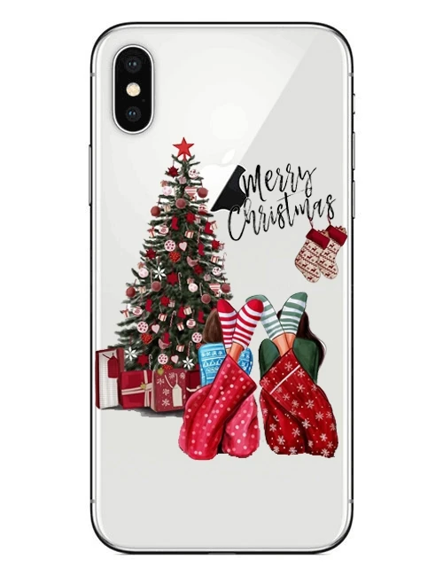 Merry Рождество Новый год мягкий чехол для телефона силиконовый TPU телефон iPhone 6 6s 7 8