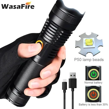 

High Power 2000LM XHP50 LED Torch Light Rechargeable 5-mode Flashlight Zoom Lantern Waterproof Camping Hunting Lamp