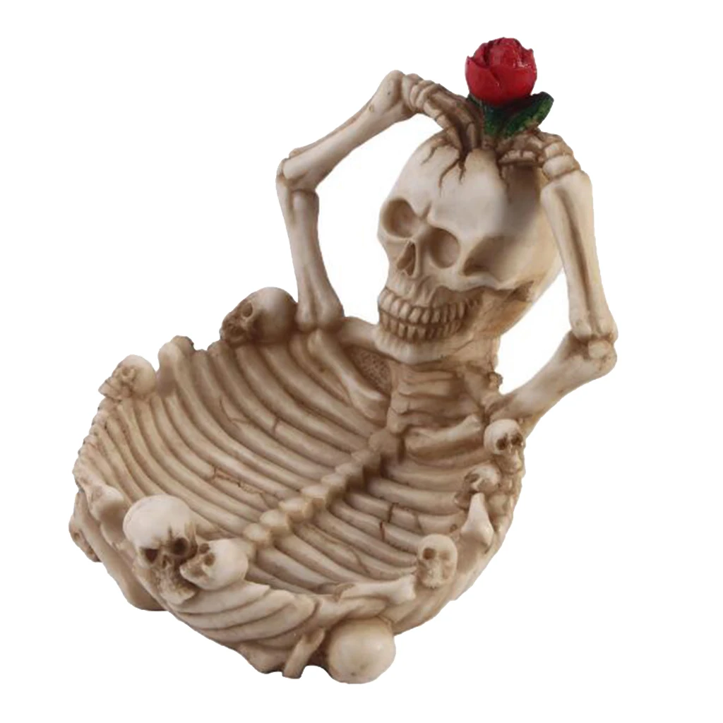 Reallistic Resin Human Skull Bone Shaped Ashtray