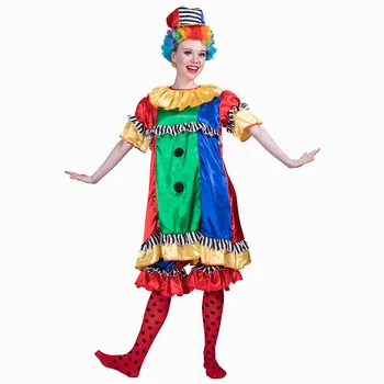 

Funny Clown Costume Cosplay For Women Halloween Joker Costume Suit