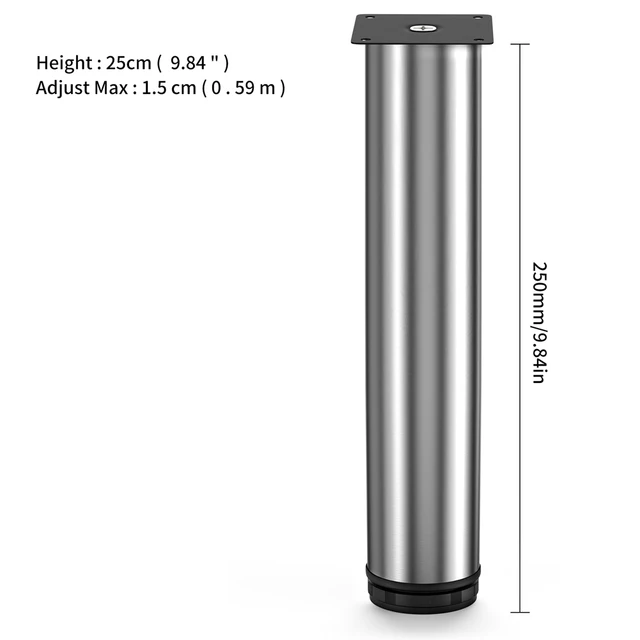 5CM-35CM Stainless Steel Adjustable Sofa Foot Cabinet Foot Bed Foot -with Screws，for Kitchen Cabinet Table Sofa Furniture Legs 25CM