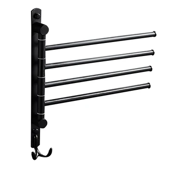 

Stainless Steel Kitchen With Hook Rustproof Holder Organizer With Screws For Bathroom Space Saving Swivel Towel Rack Wall Mount
