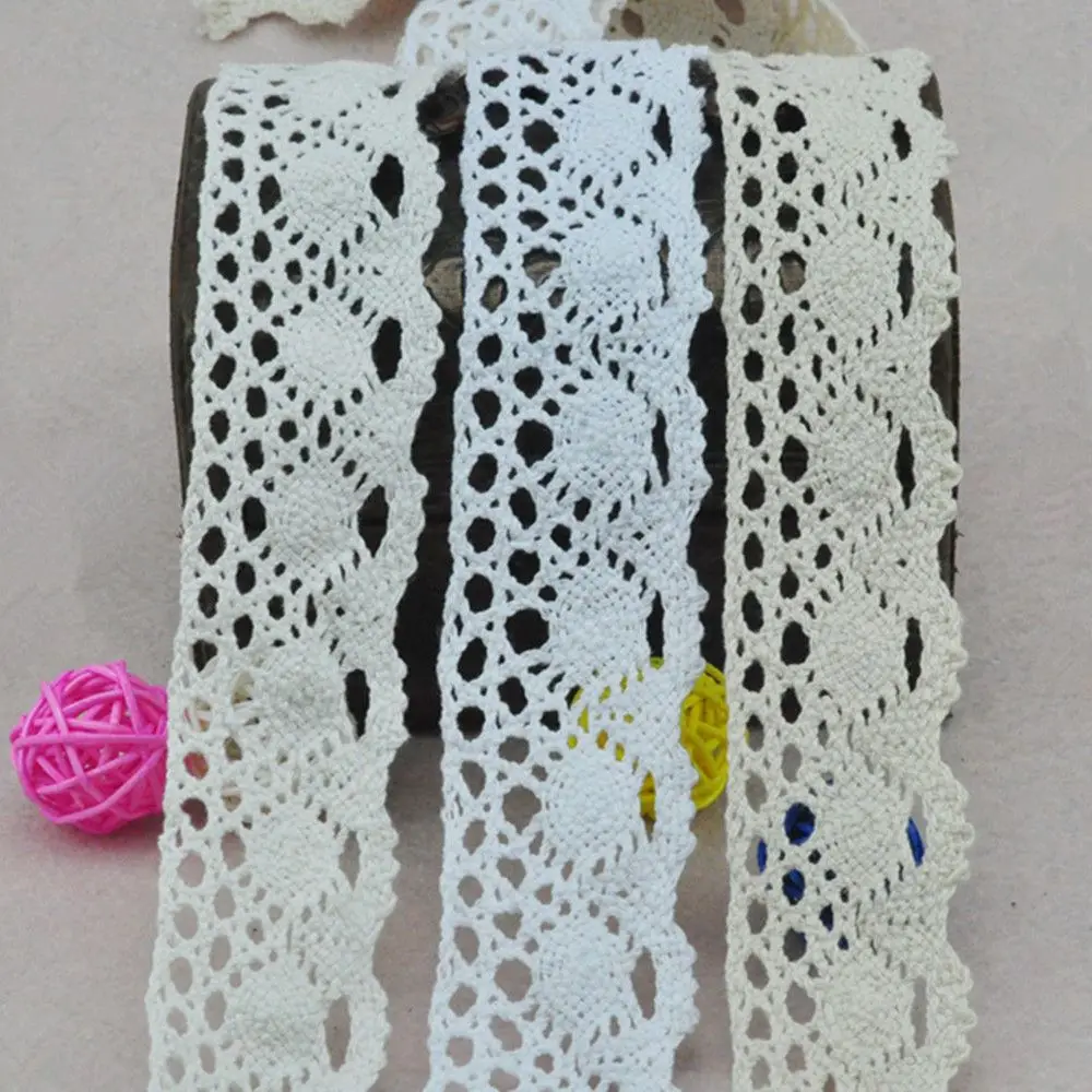 5 ярдов белые бежевые хлопковые вышитые кружева|Кружево| |