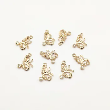 

New arrival! 19x15mm 50pcs Cubic Zirconia Flower charm for Hand Made Earring DIY parts,Jewelry Accessories Findings & Component