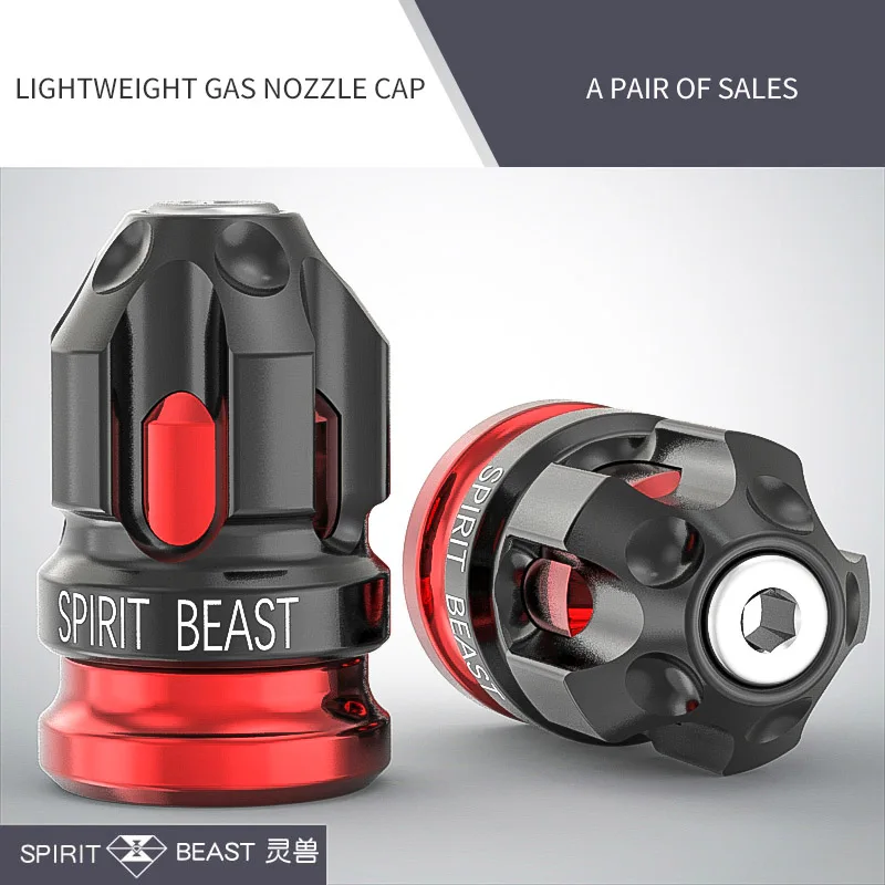 SPIRIT BEAST автомобильные шины для колес мотоцикла покрышки для шин клапан сопло крышка Мотоцикл Скутер велосипед ATV шины газовая Крышка для Honda Suzuki Yamaha - Цвет: black-red