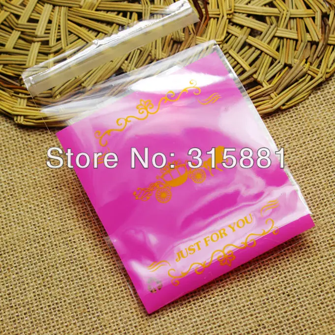 

Small Cellophane Favor Gift Mini Bags, Self Seal Party Packaging, "Pumpkin carriage Print" 300PCS/LOT