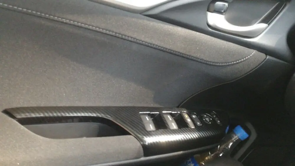 Для Honda Civic- ABS карбоновое волокно двери подлокотник оконное покрытие подъемника отделка
