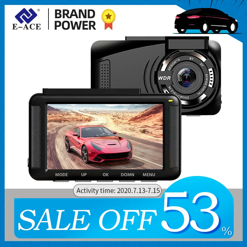 Автомобильный видеорегистратор B37 3 дюймовый со встроенным GPS Full HD E ACE P с ночным
