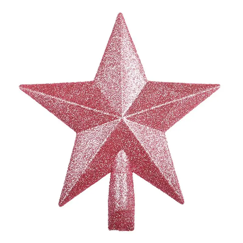 15cm Pink star Розовая Рождественская елка, Сверкающая Звезда, украшение для украшения дома, украшение для дома - Цвет: 15cm Pink star