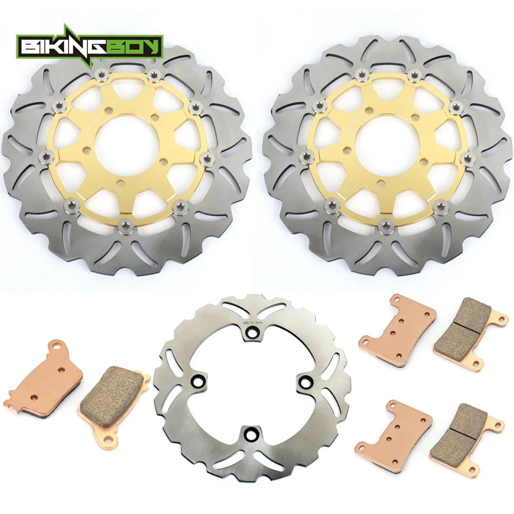 

BIKINGBOY For KAWASAKI ZX10R 2011 2012 2013 2014 2015 ZX-10R ABS 2011-2015 Full Sets Front Rear Brake Discs Disks Rotors Pads