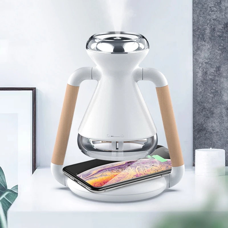 

Usb Charging Humidifier Home Quiet Air Humidifier Office Hydrating Desktop Sprayer Can Wirelessly Charge Your Phone