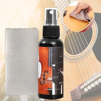 

60ml Maintenance Nursing Oil Wipe Cloth Care Tool Guitar String Cleaner Set Musical Instrument Polish Liquid Ukulele Bass
