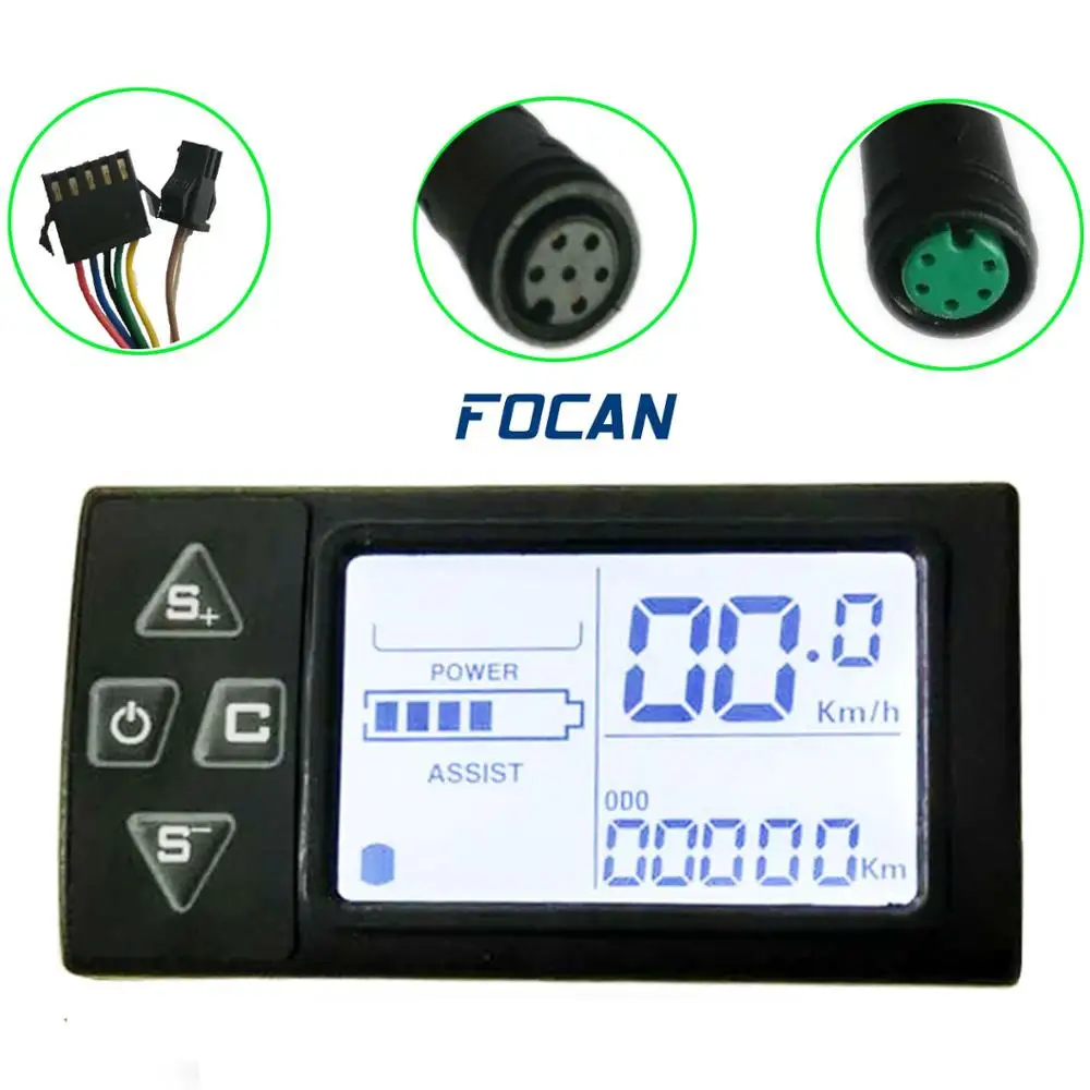 36V//48V LCD Ebike Display with waterproof plug for Electric Bike bldc Controller