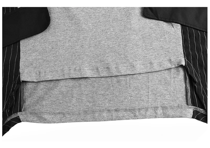 [EAM] Women Army Green Irregular Split Big Size T-shirt New Round Neck Long Sleeve  Fashion Tide  Spring Autumn 2020 1Z450
