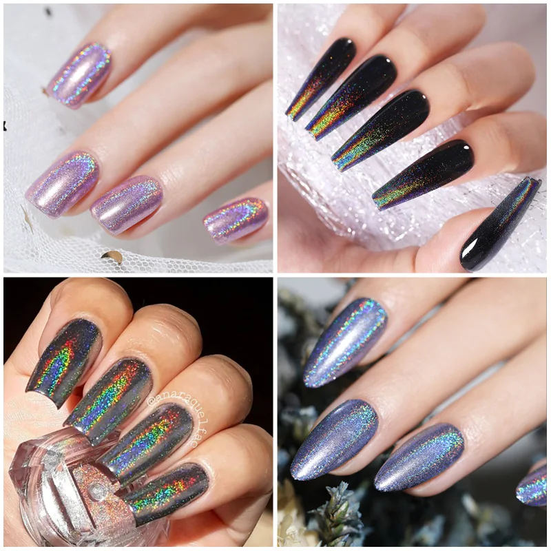 BORN PRETTY блеск для ногтей Holo блестки лазерного маникюра пигментная пудра дизайна 0 2