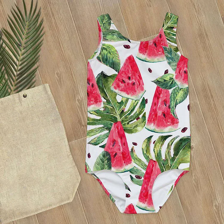 Kids Girl Swimsuit One-Piece Children Swimwear Watermelon Little Girl 2020 Summer Swimming Suit Ruffle Child Girl sea Clothes