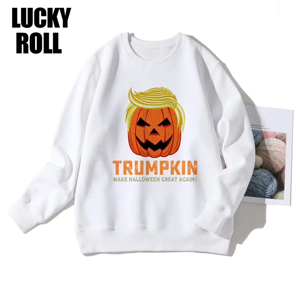 

Trump Halloween Pumpkin Head Printed Sweatshirt Womens Riverdale Clothes 2020 Hipster Undefined Hoodie Punk Style Usa Sweatshirt