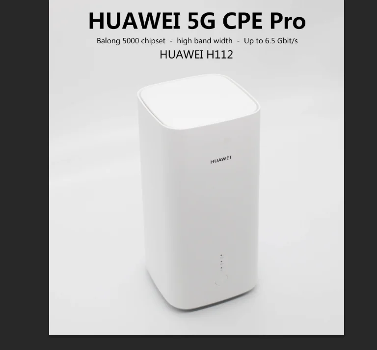 

Huawei 5G CPE Pro(H112-372)5G NSA+SA(n41/n77/n78/n79),4G LTE(B1/3/5/7/8/18/19/20/28/32/34/38/39/40/41/42/43)CPE Wireless Router