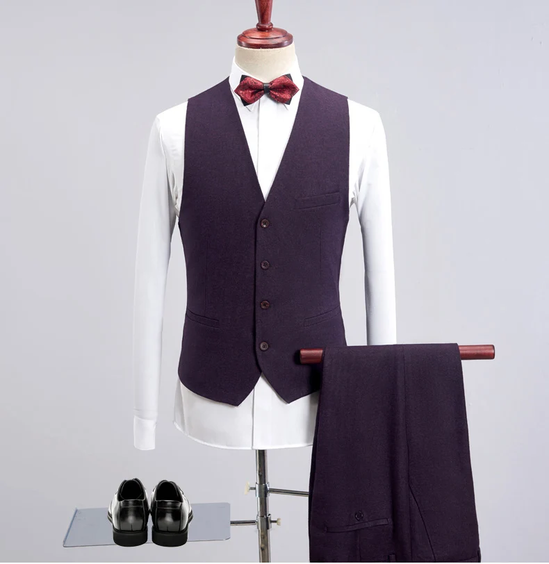 Men Suit Wedding Suits Slim Fit Tuxedo Groom Groomsman Best Man Terno Masculino Slim Fit Jacket Pant Vest Mens Suits with Pants