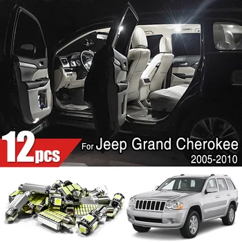 

12x Canbus Error Free LED Interior Light Kit Package for 2005-2010 Jeep Grand Cherokee accessories Map Dome Trunk License Light
